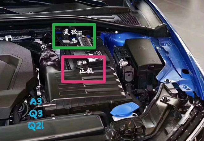 奥迪a6l电瓶正负极连接位置指南