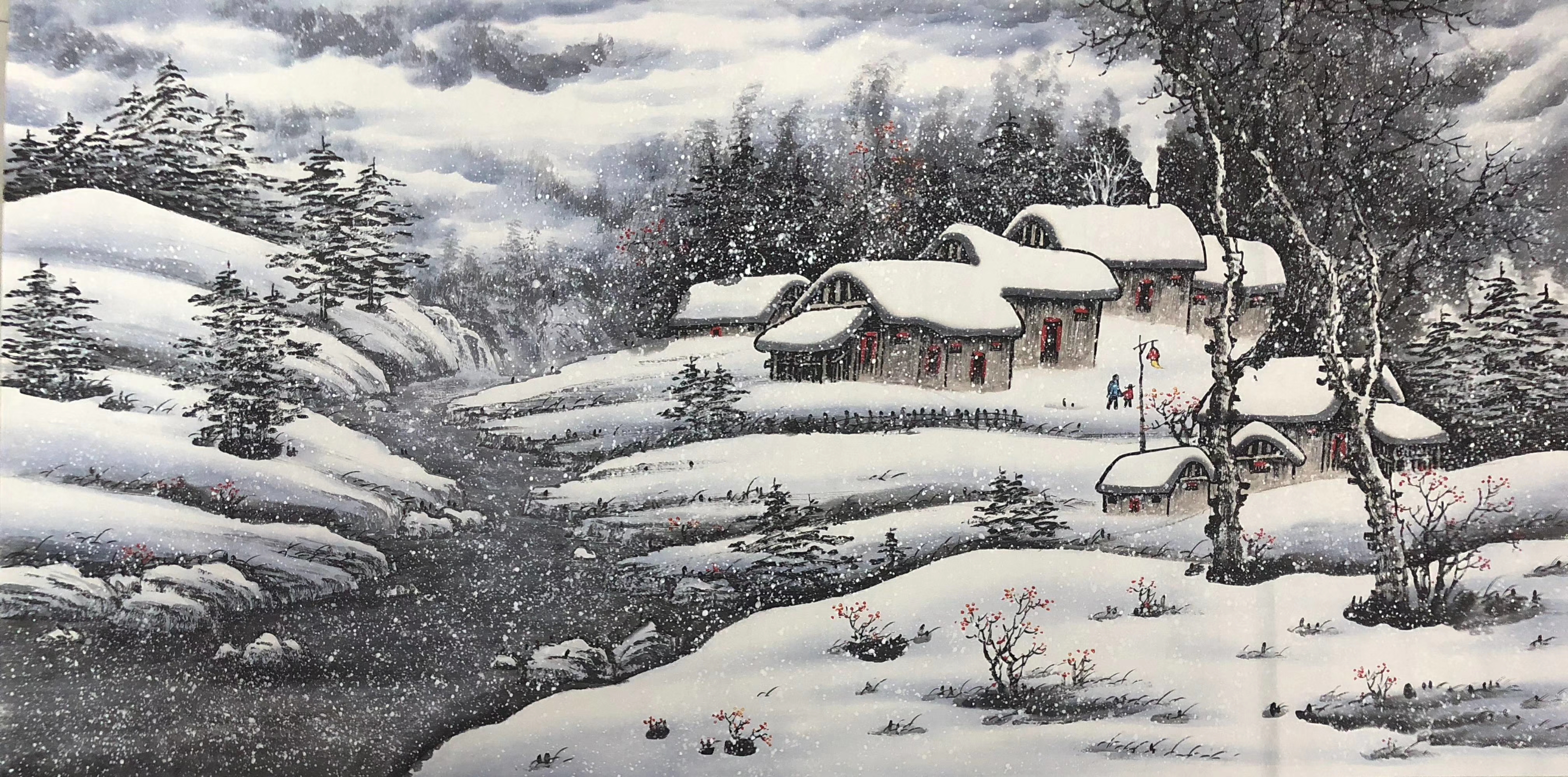 四呎国画《瑞雪兆丰年》系列作品欣赏