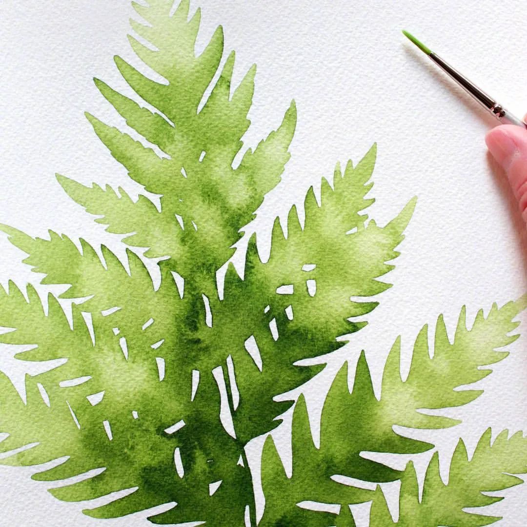 绿色植物水彩~ 看得眼睛好舒服