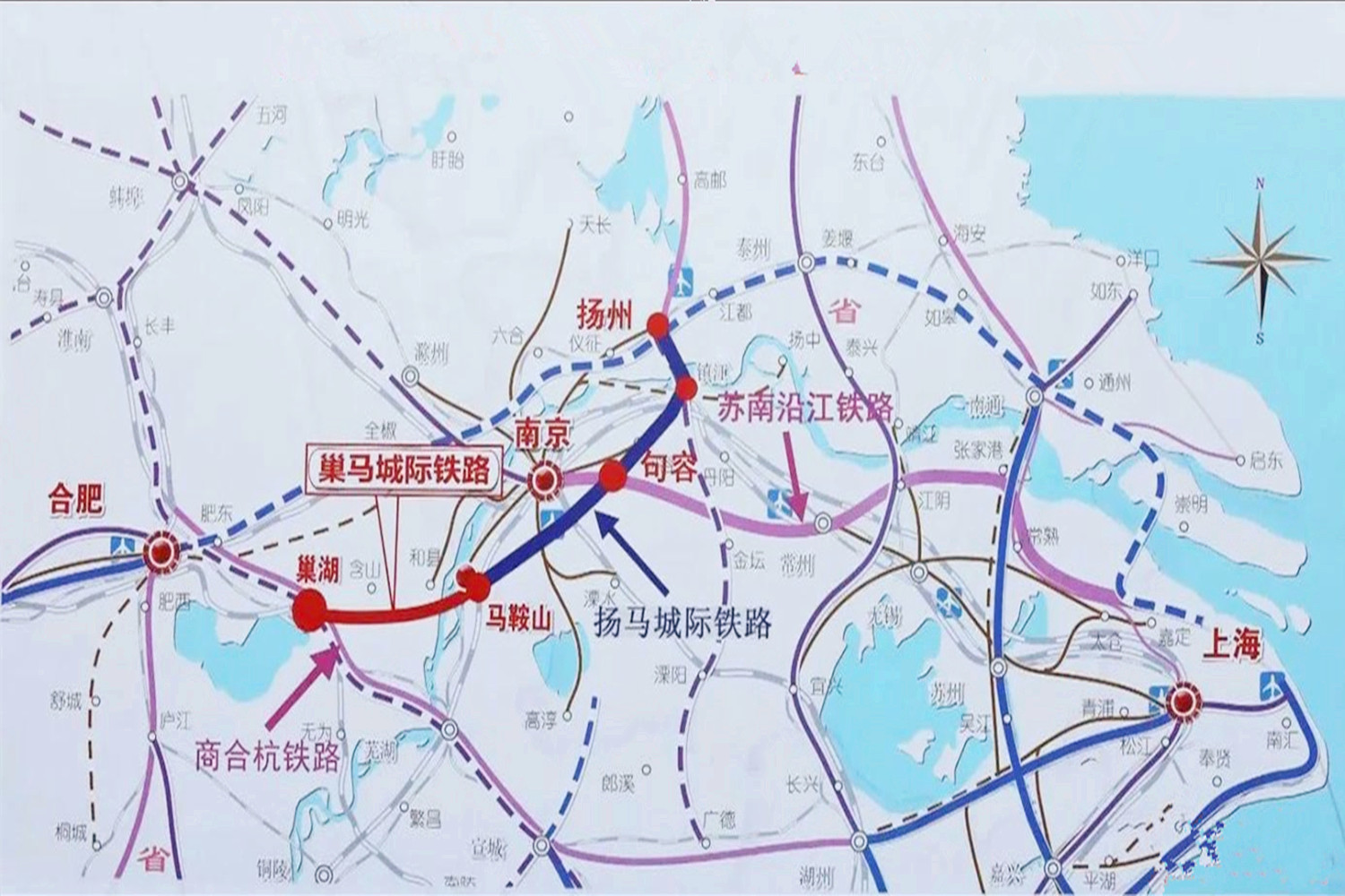 安徽这条城际铁路将开工,还要建一座长江大桥,类型为公铁两用
