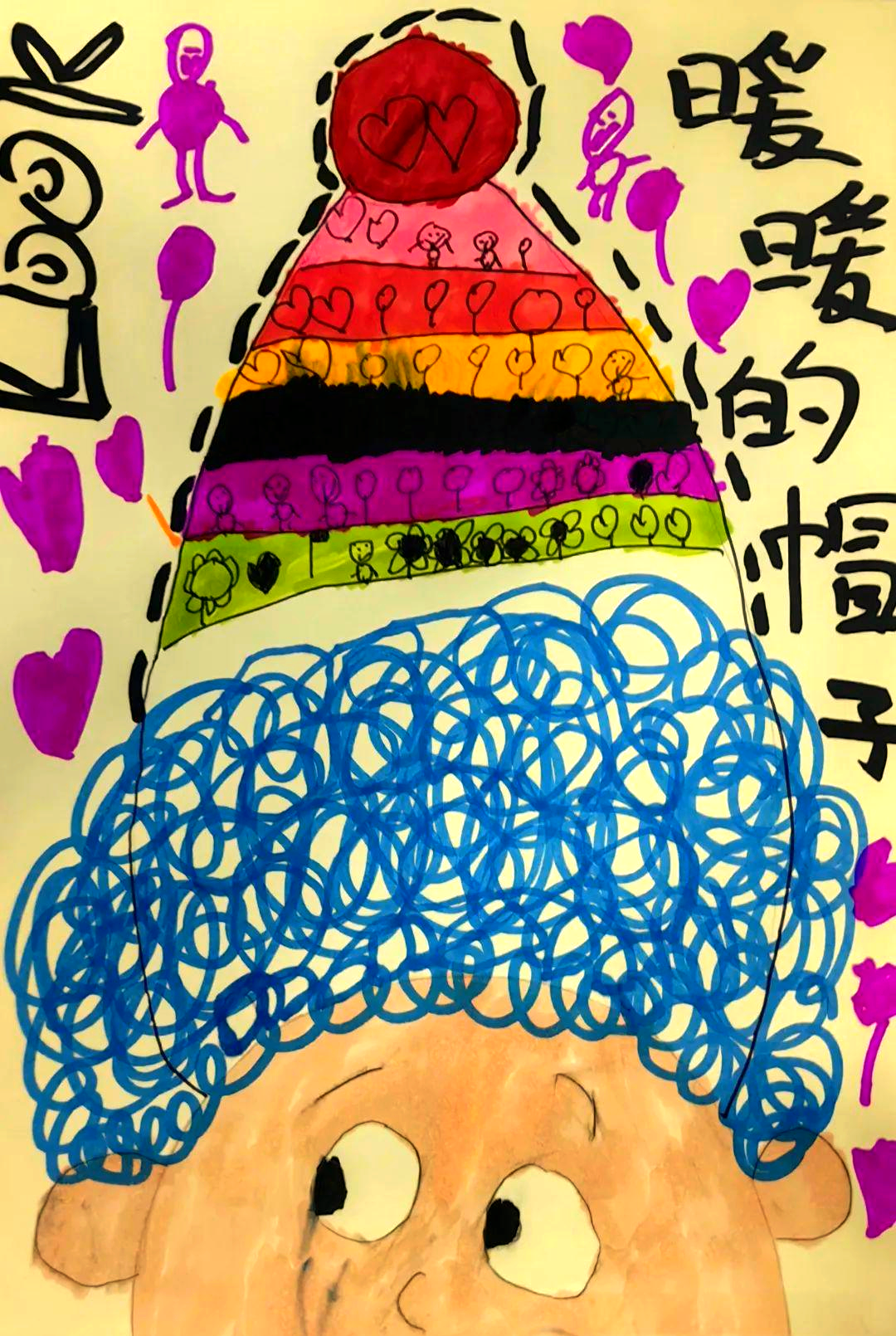 冬季帽子的绘画指南与儿童画作品欣赏