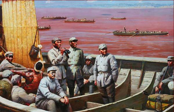 红军东征油画
