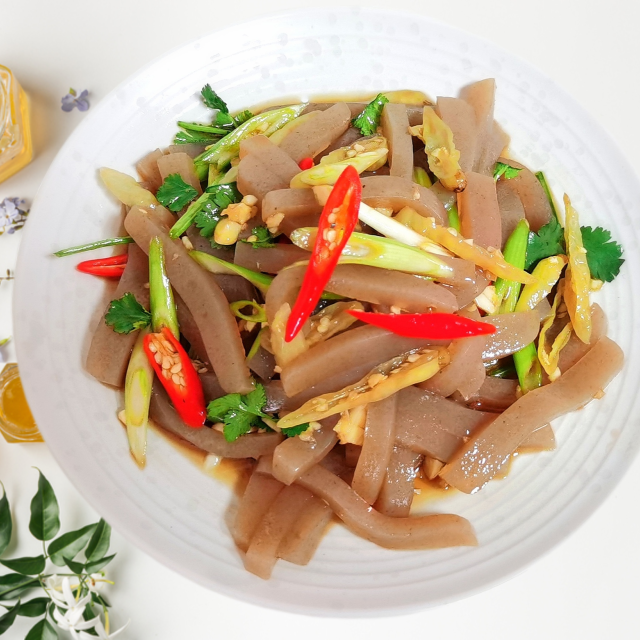 泡椒拌魔芋,清爽可口,q弹爽滑
