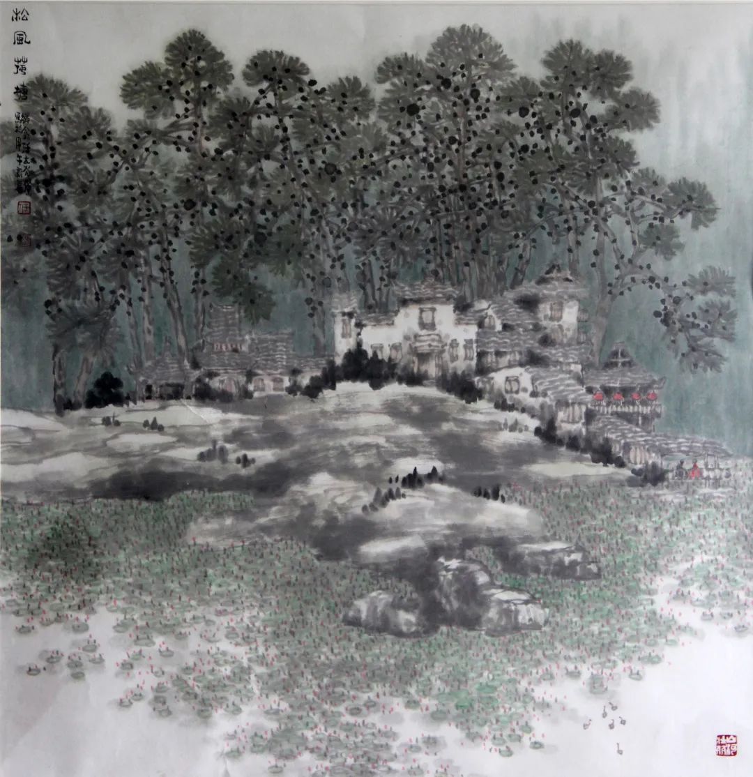 任光荣《松风荷塘》68cm×68cm