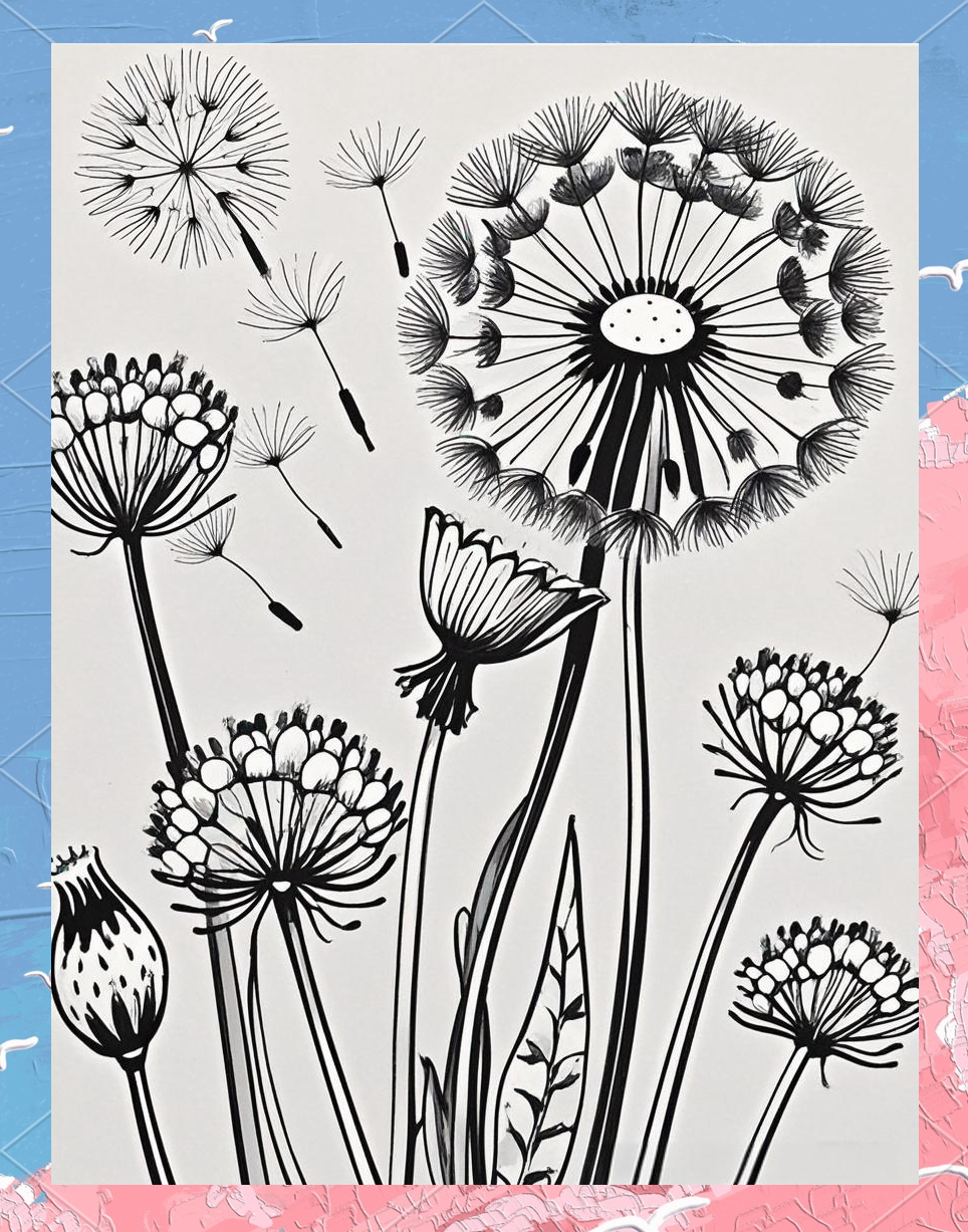 蒲公英线描的绘画技巧与心得分享