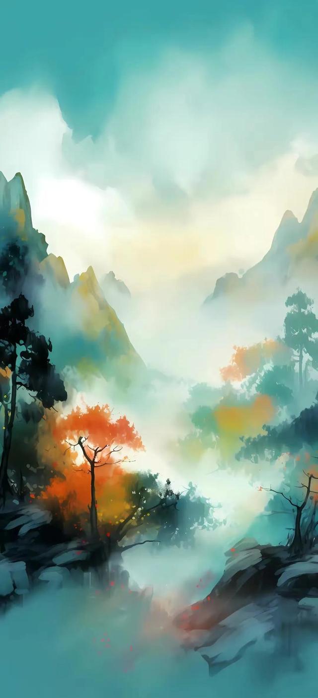 国风山水壁纸|浮云一别后,流水十年间