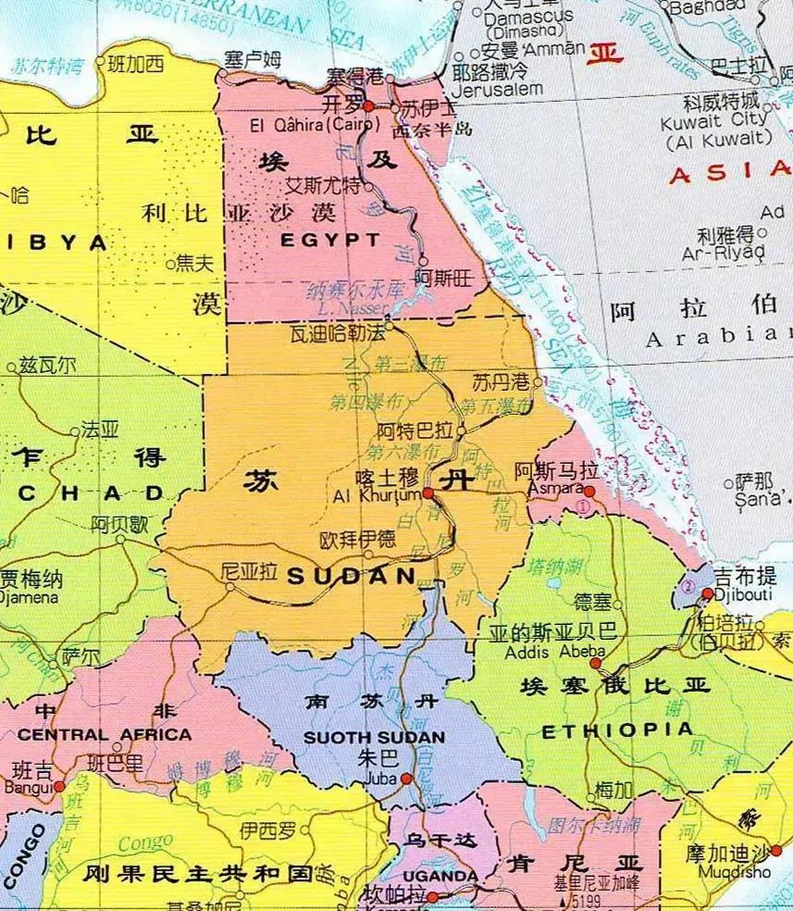 南苏丹地图位置图片