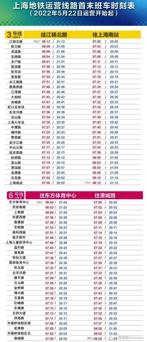 后天起上海地铁3,6,10,16号线恢复运营 运营时段为7时至20时