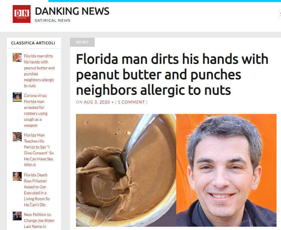 明查|美国男子手蘸花生酱狠捶邻居?"佛罗里达男子"再出江湖