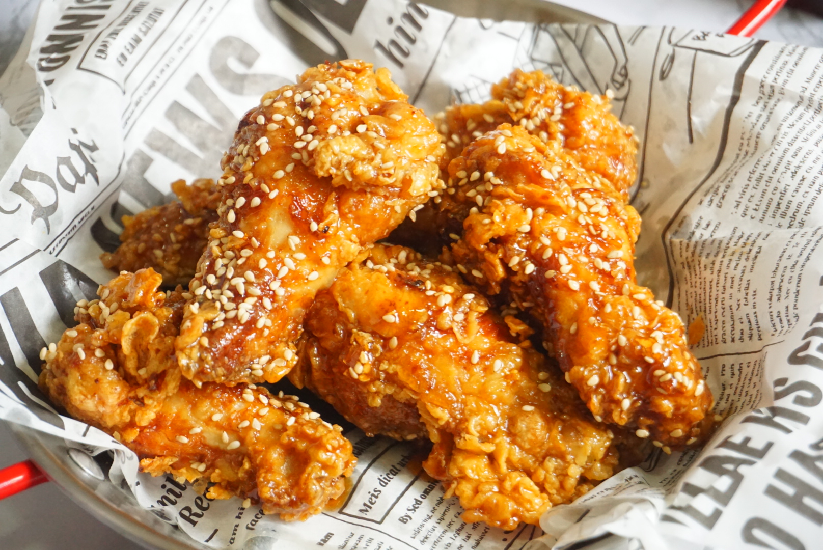 好吃到尖叫的韩式蜂蜜黄油炸鸡,甜脆鲜嫩特简单,学会别再点外卖