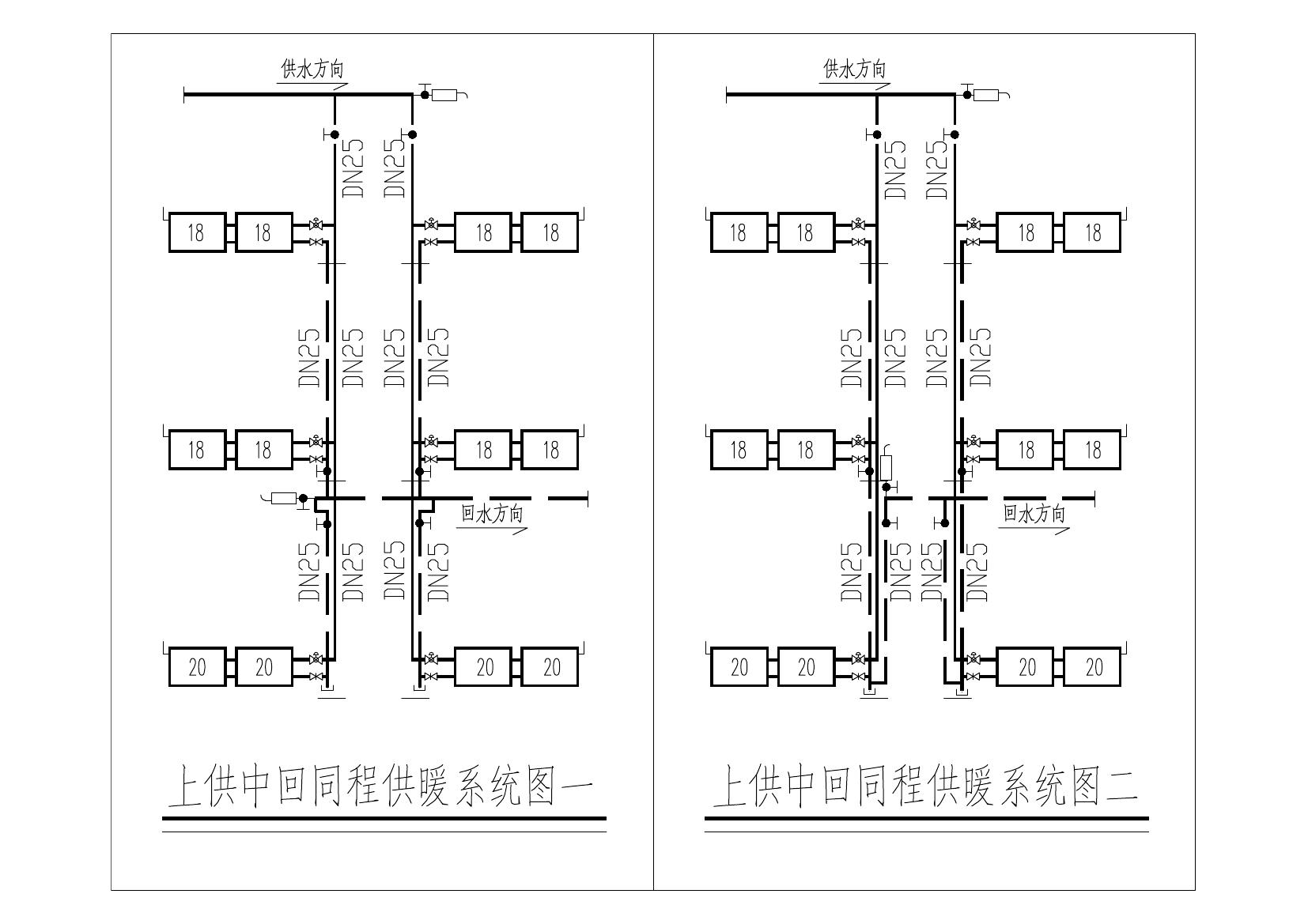 不同压力损失对流体的影响01供暖上供中回的接法