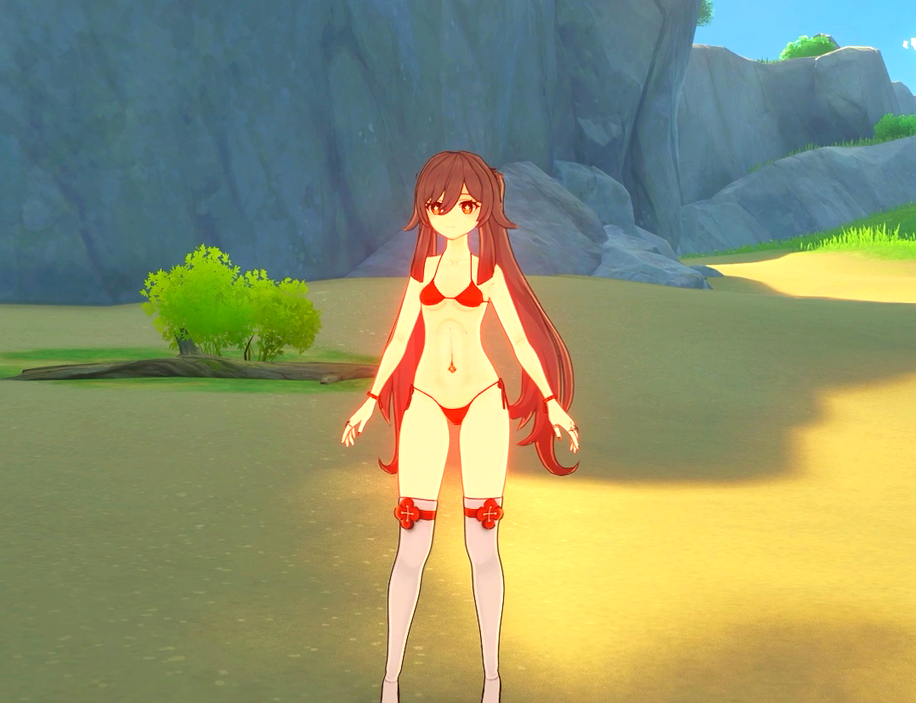 《原神》角色胡桃的泳装展示