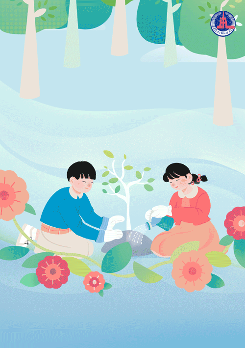 动图插画丨共建绿色家园