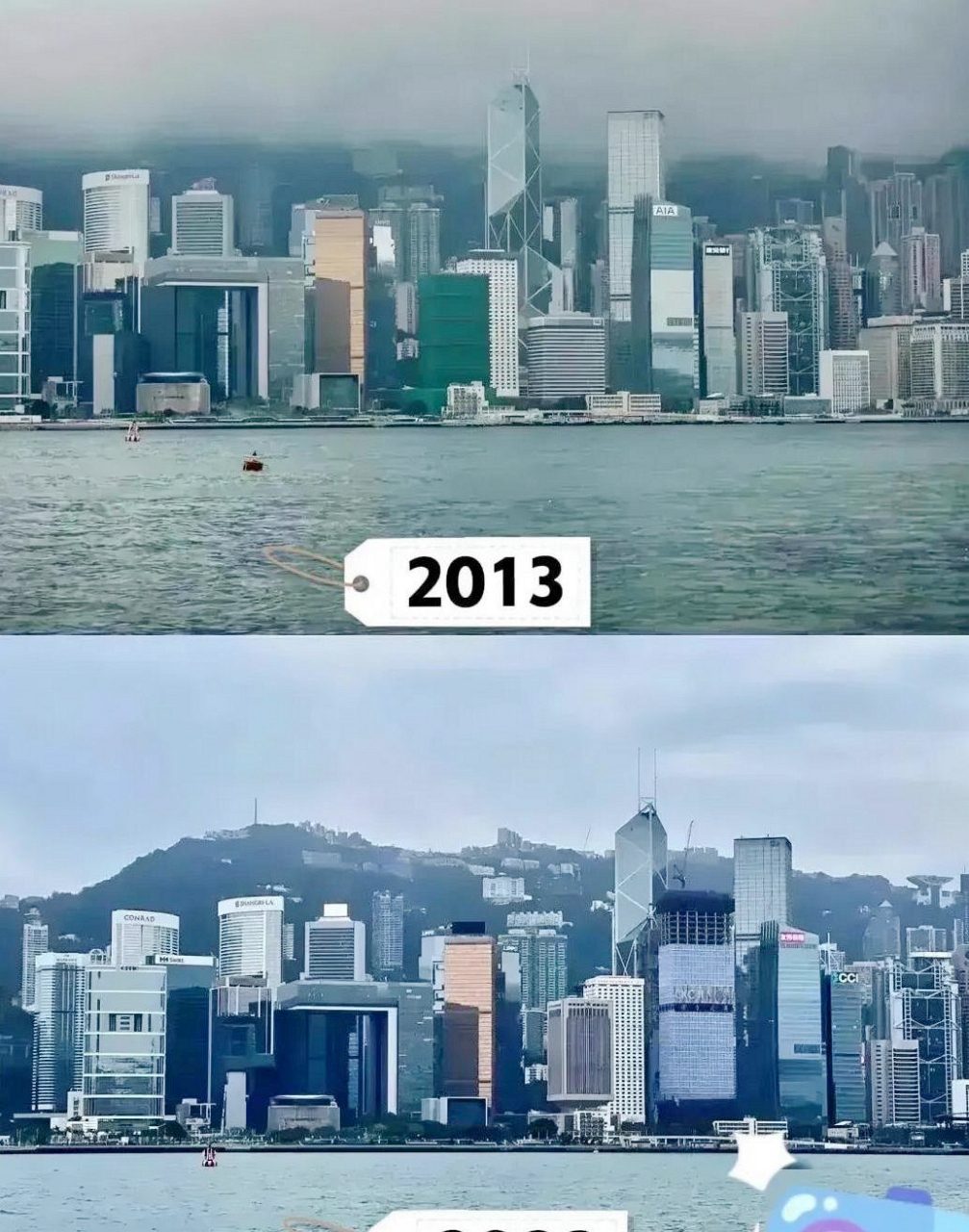 你看看香港,十年前和十年后,好像没有什么变化?