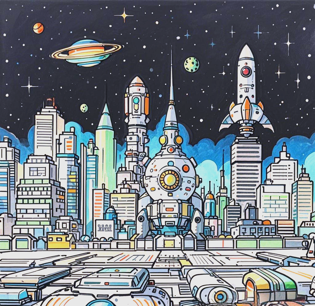 揭秘太空城市:用科幻画探索未来的奇妙之旅