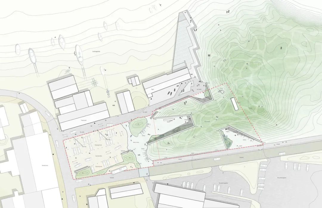 loop architects 在丹麦创造天然山丘,将游客中心嵌入现有的沙丘景观