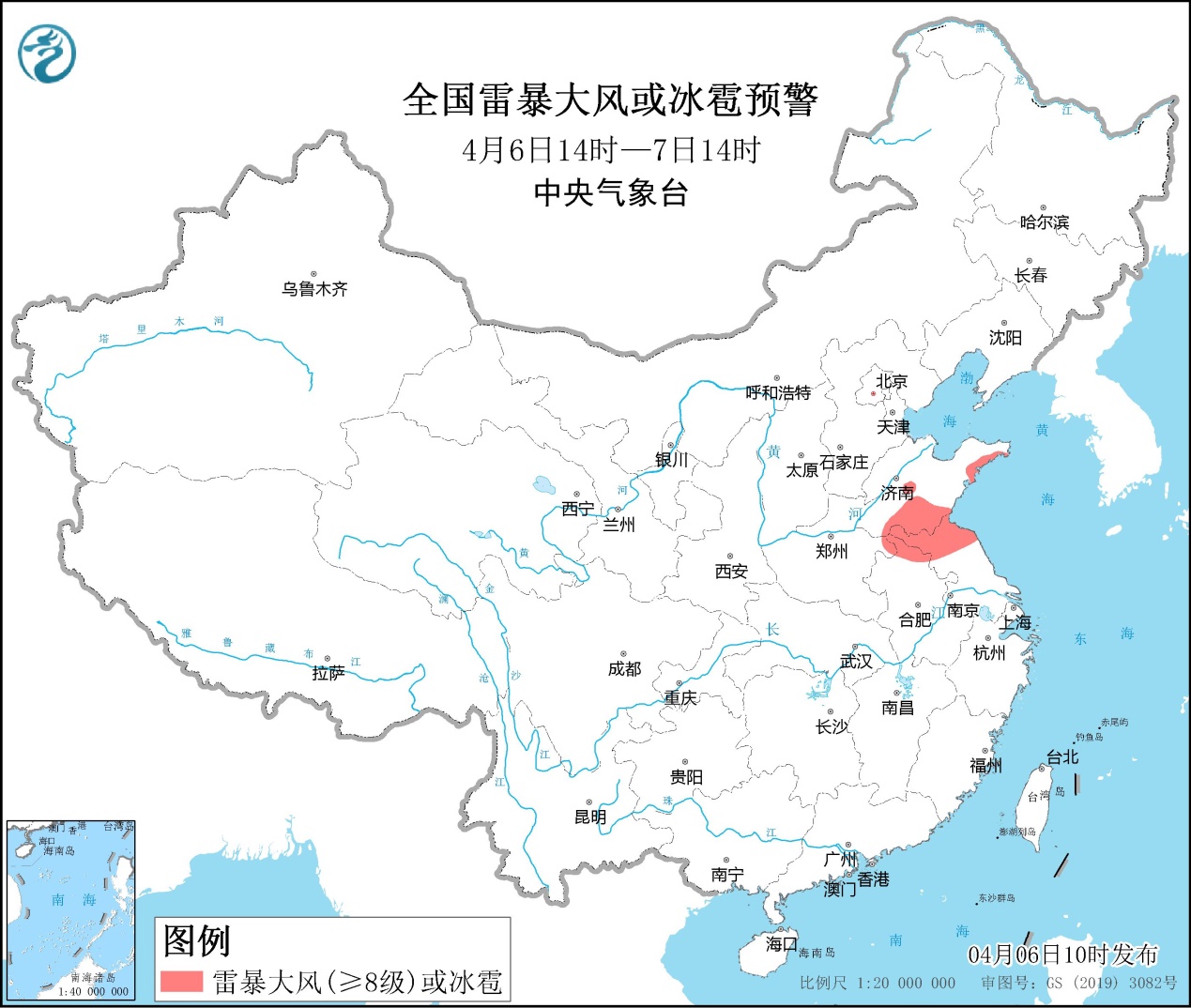 注意防范!山东河南安徽江苏局地将有雷暴冰雹天气