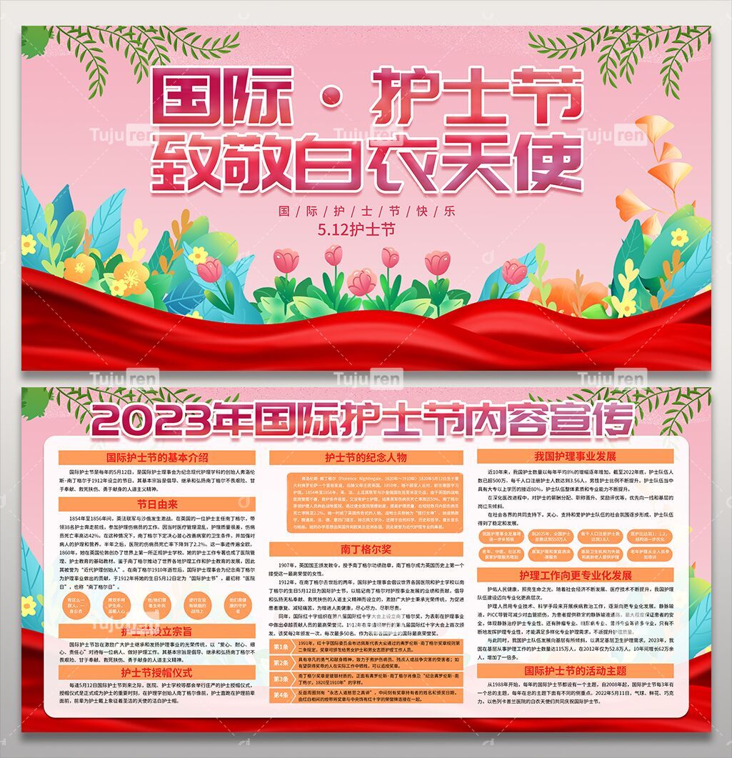 国际护士节内容宣传展板形象墙效果图