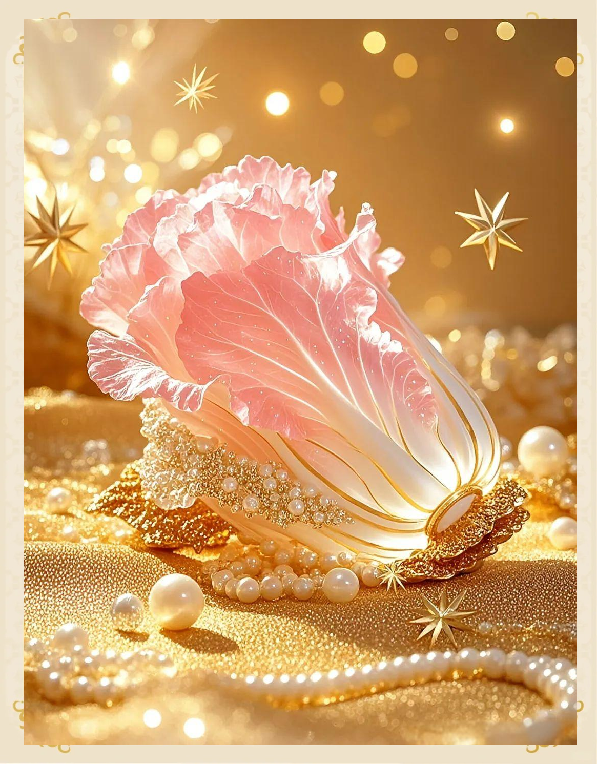 粉色水晶大白菜:蕴含"百财纳福"吉祥寓意的艺术装饰品