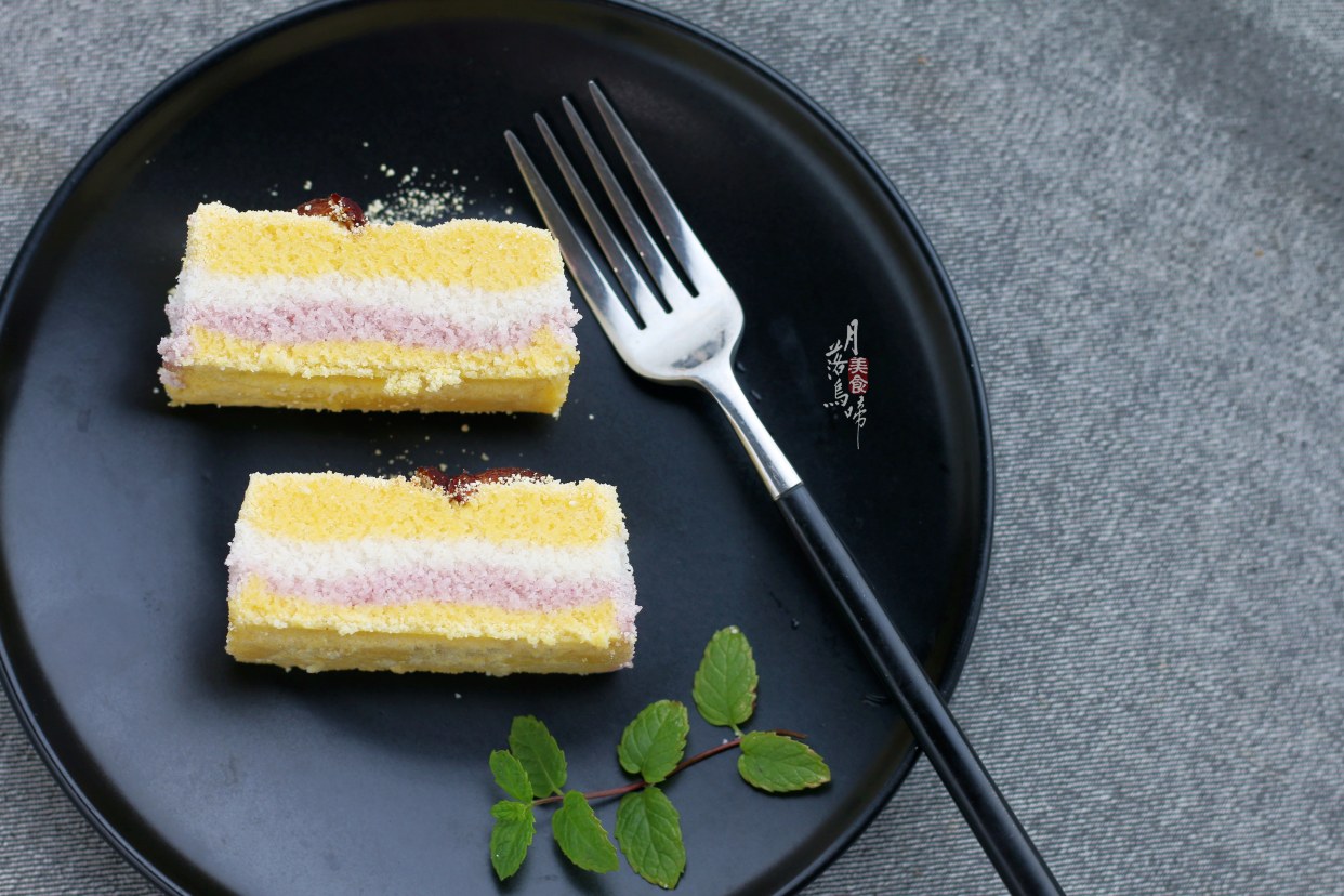 做个三色重阳糕,香喷喷又q弹,健康平安步步高,妈妈说比肉好吃