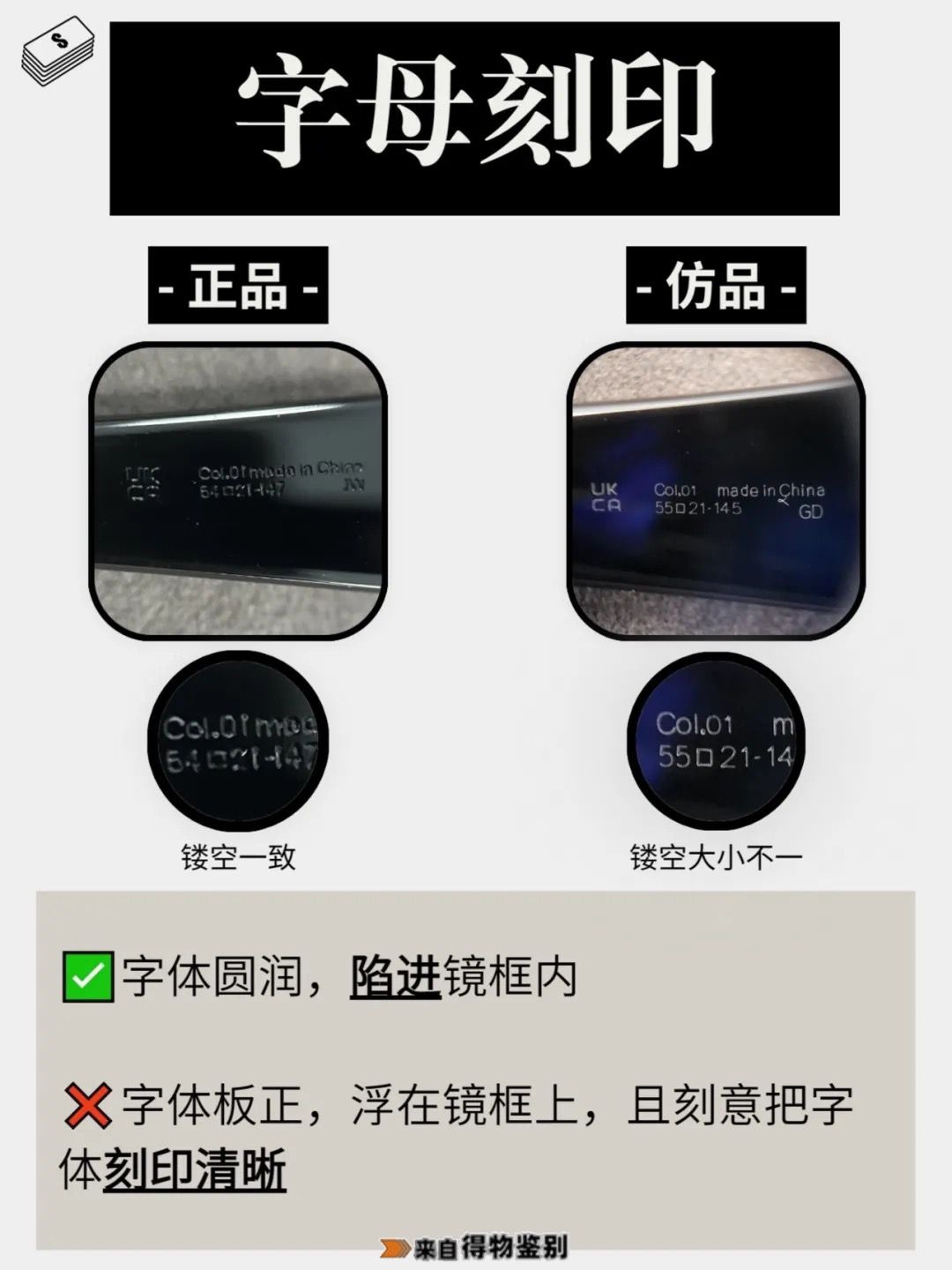 显脸小神器!gm rococo墨镜真伪对比!