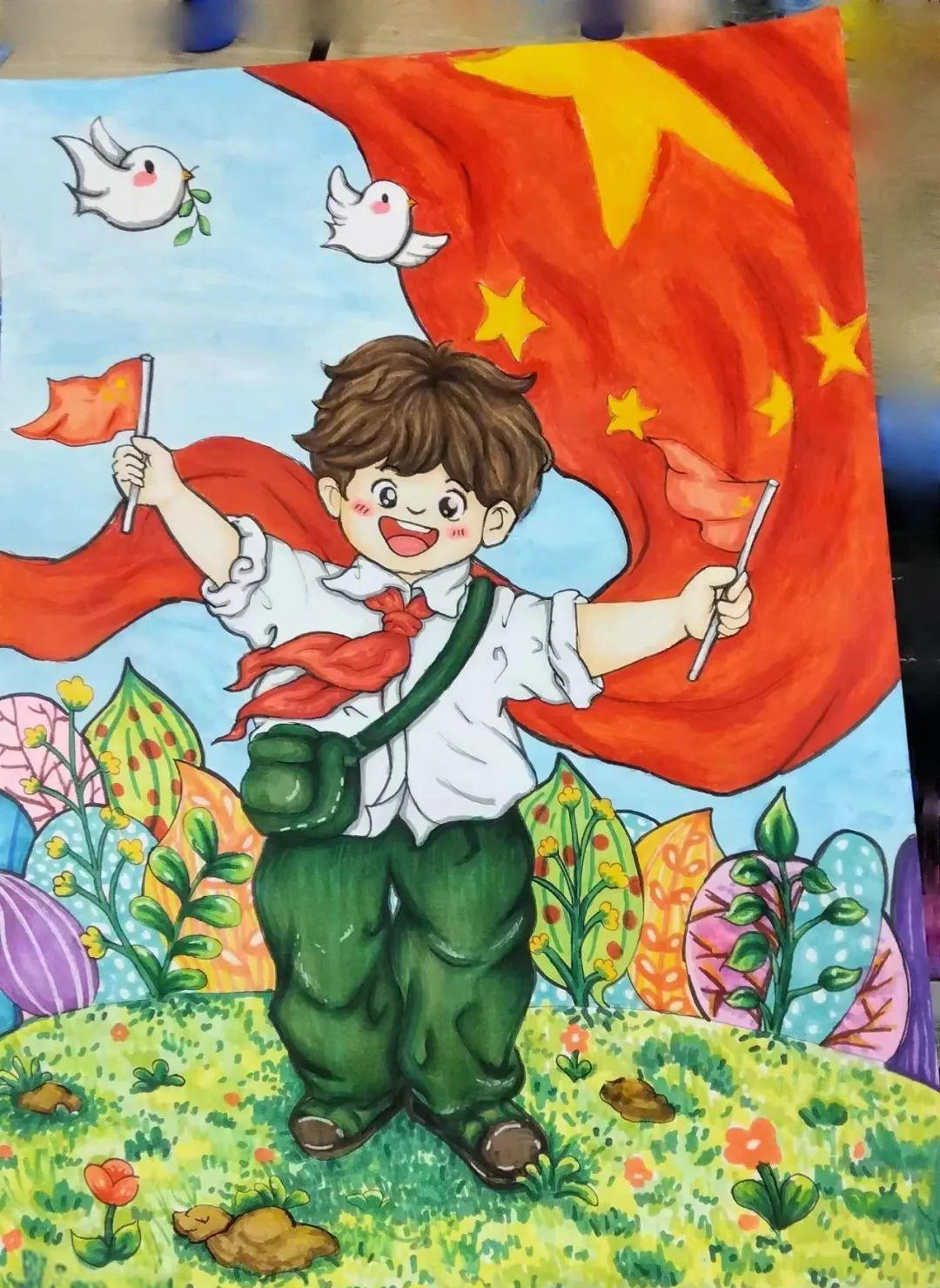 探索"阳光下成长"主题,展现爱国爱党素材的多样绘画思路