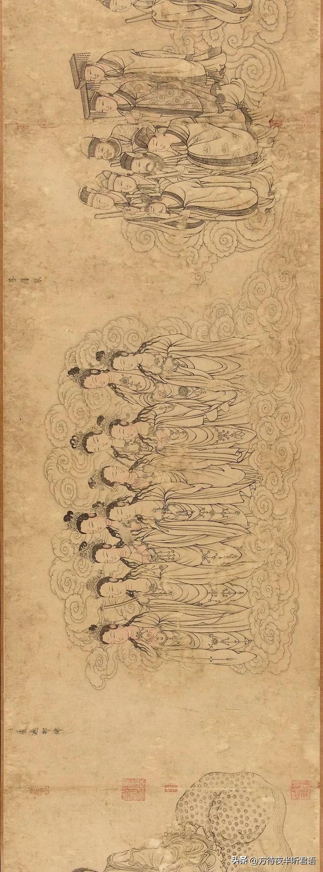 明代(托名李公麟)白描长卷《华严经变图》