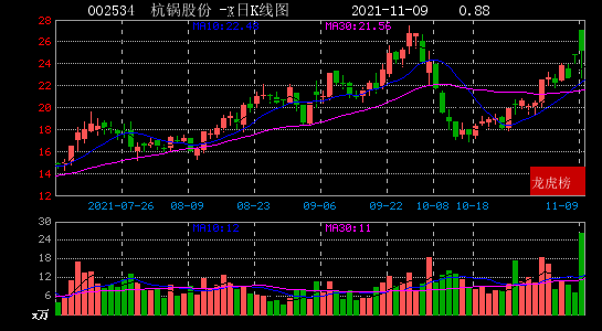 2021年11月09日作手新一现身杭锅股份 亿利洁能
