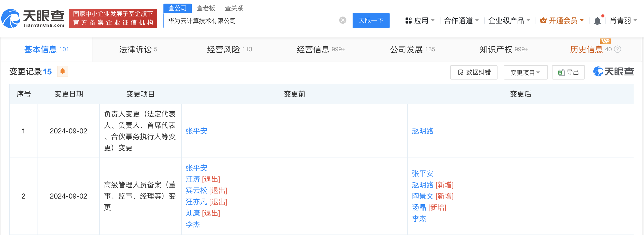 赵明路任华为云公司董事长 华为云法定代表人变更