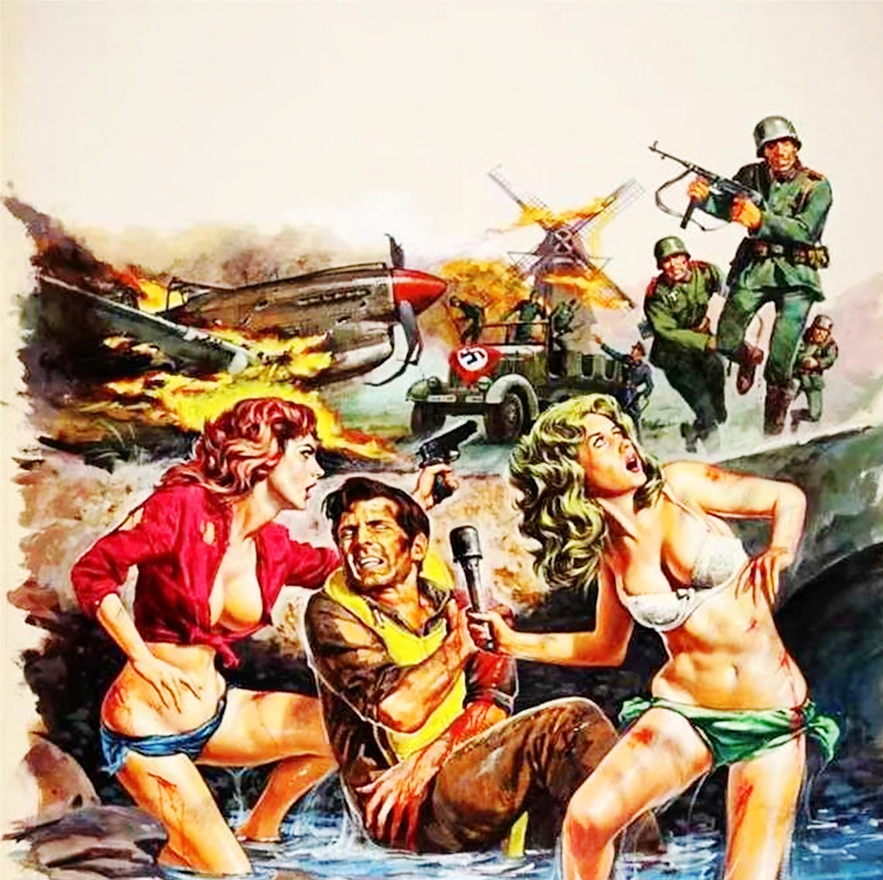 二战时期的美军征兵海报,画面中有很多美女.