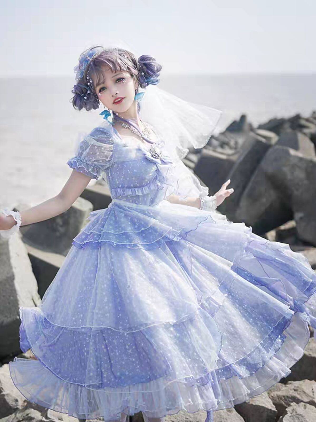 花钱也难买到的"蓝色系"洛丽塔穿搭美学,很值得萌新借鉴