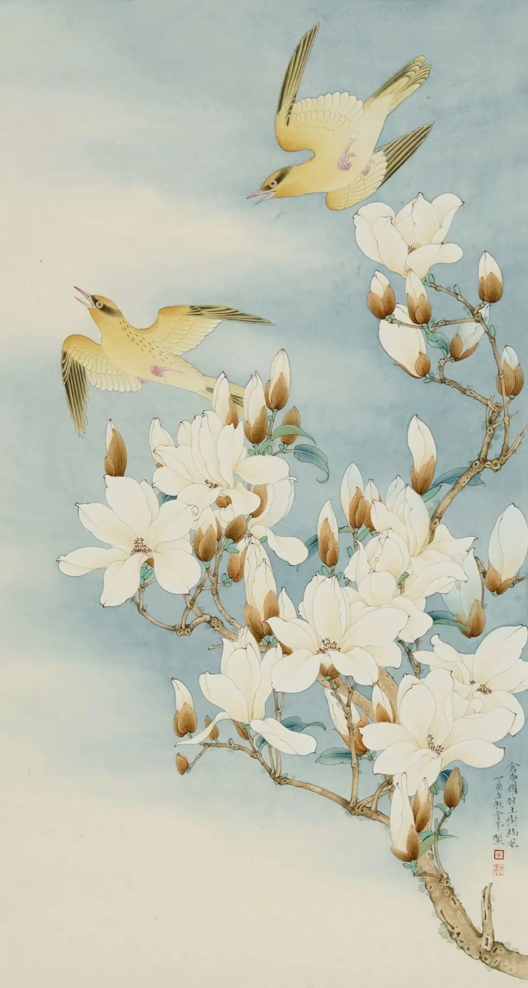 " 人静独闻幽鸟语,风来时有异花香……" 丨牛鹏飞 · 绘