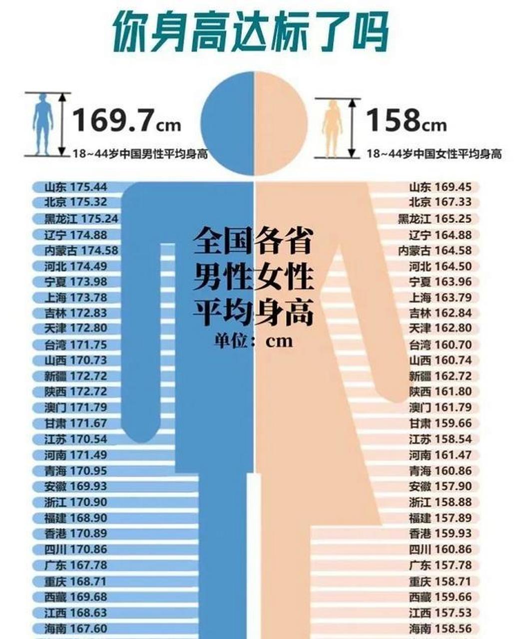 男女身高平均水平图片
