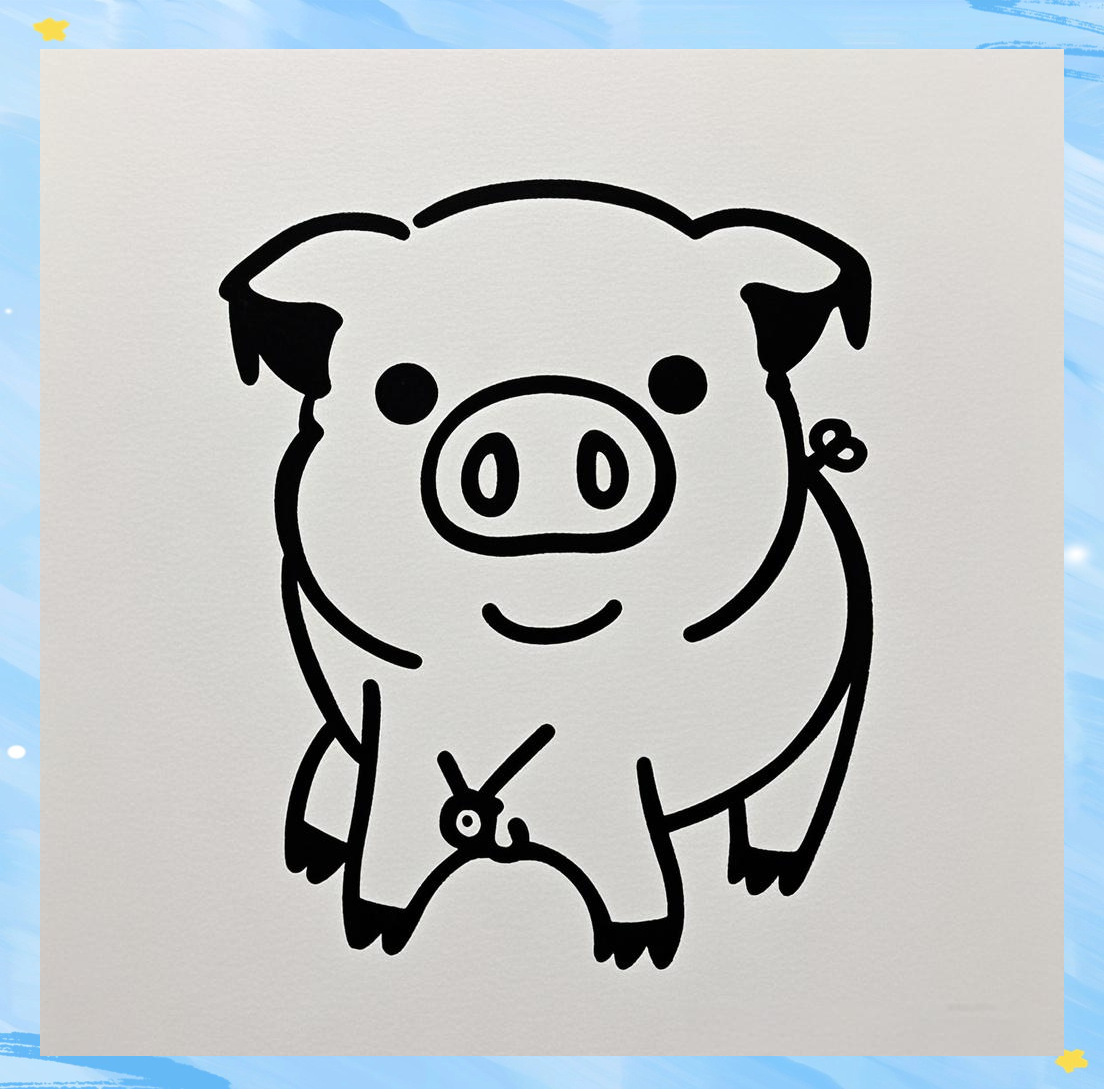 猪猪简笔画的多种绘制方法