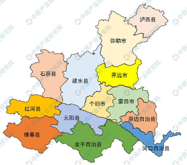 「产业图谱」2022年红河州产业布局及产业招商地图分析