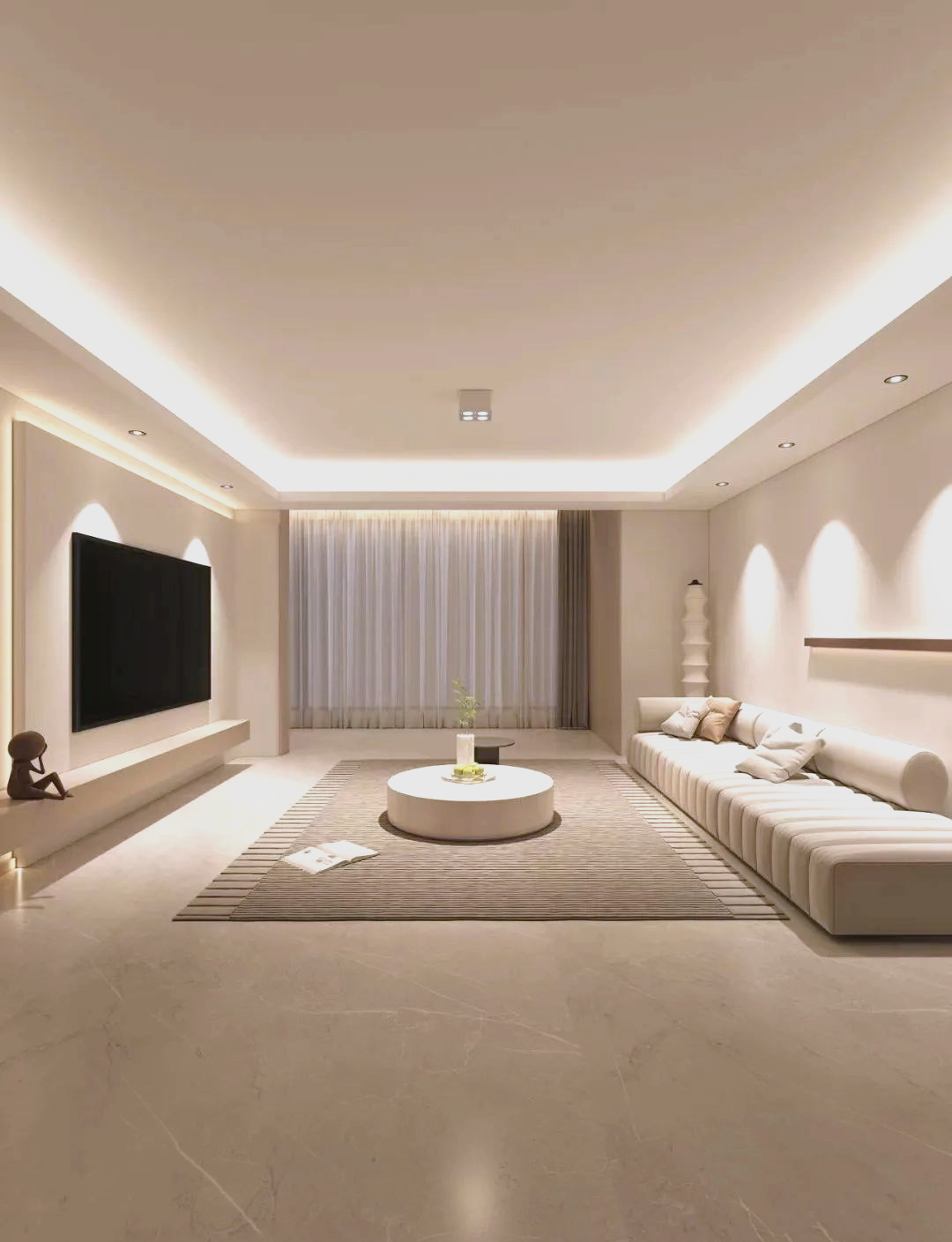 这种设计不仅施工便捷,而且整体效果显得简洁而大气