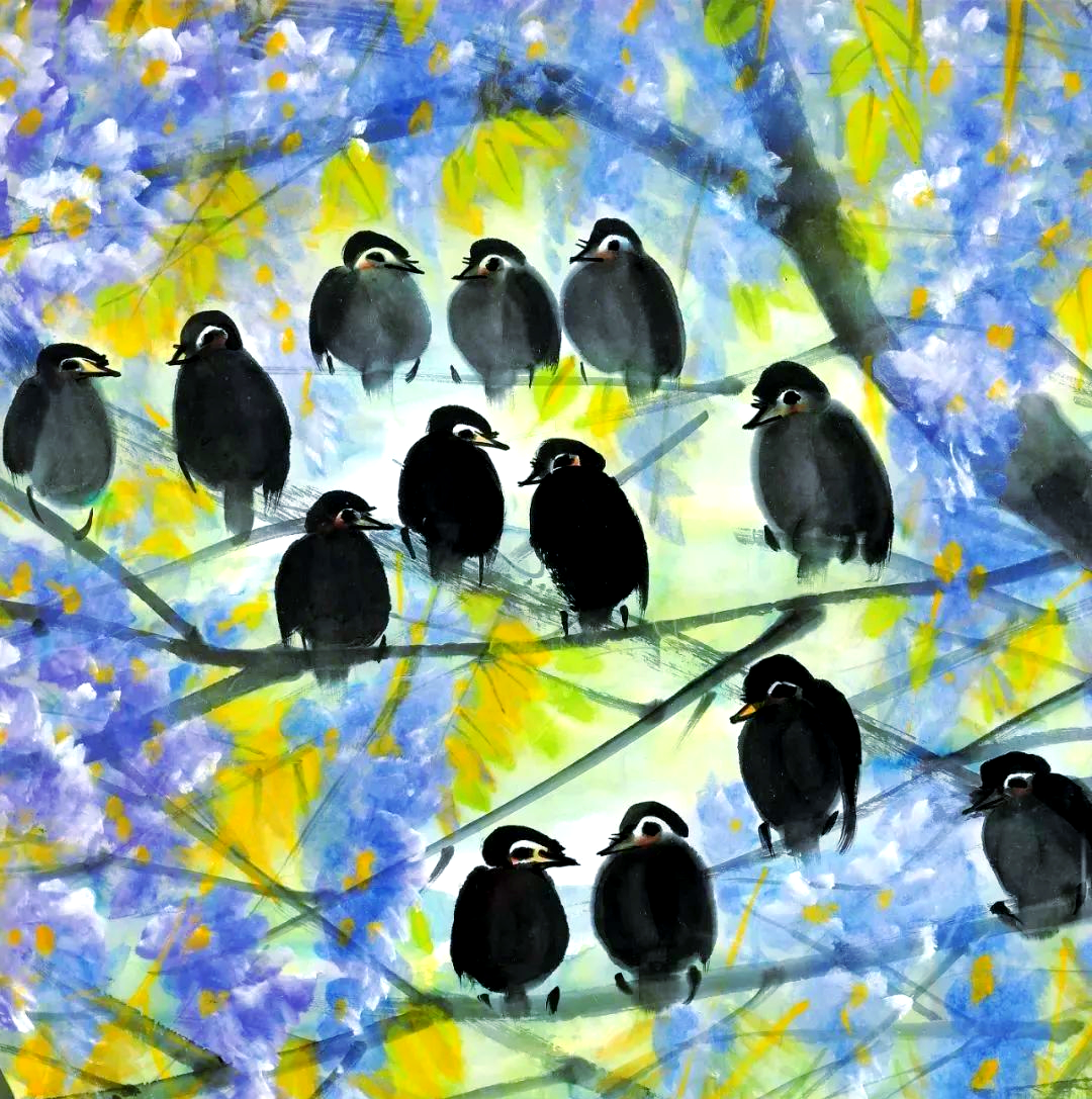 探索林风眠画作中的繁花与小鸟:沉郁浪漫与现代艺术的完美交融