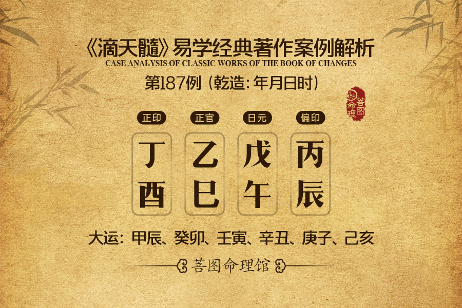 《滴天髓》案例解析第187例:印身成勢,傷官洩秀,功成名就