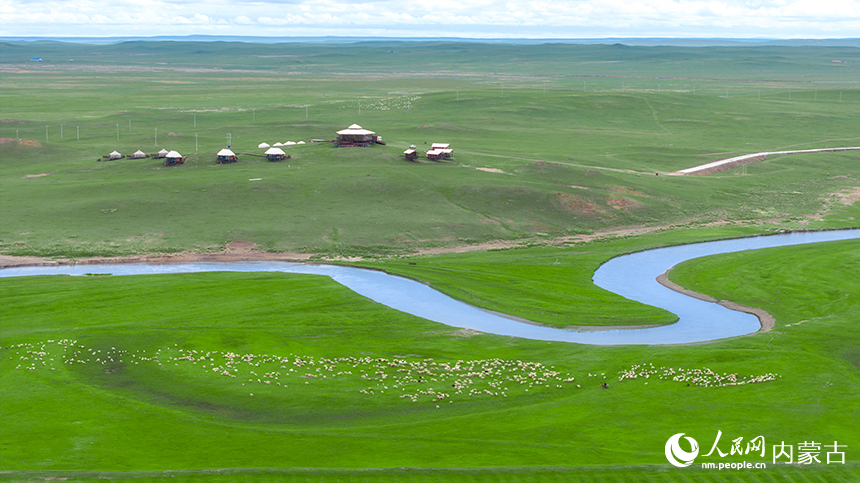 内蒙古呼伦贝尔:盛夏时节克鲁伦河草肥水美