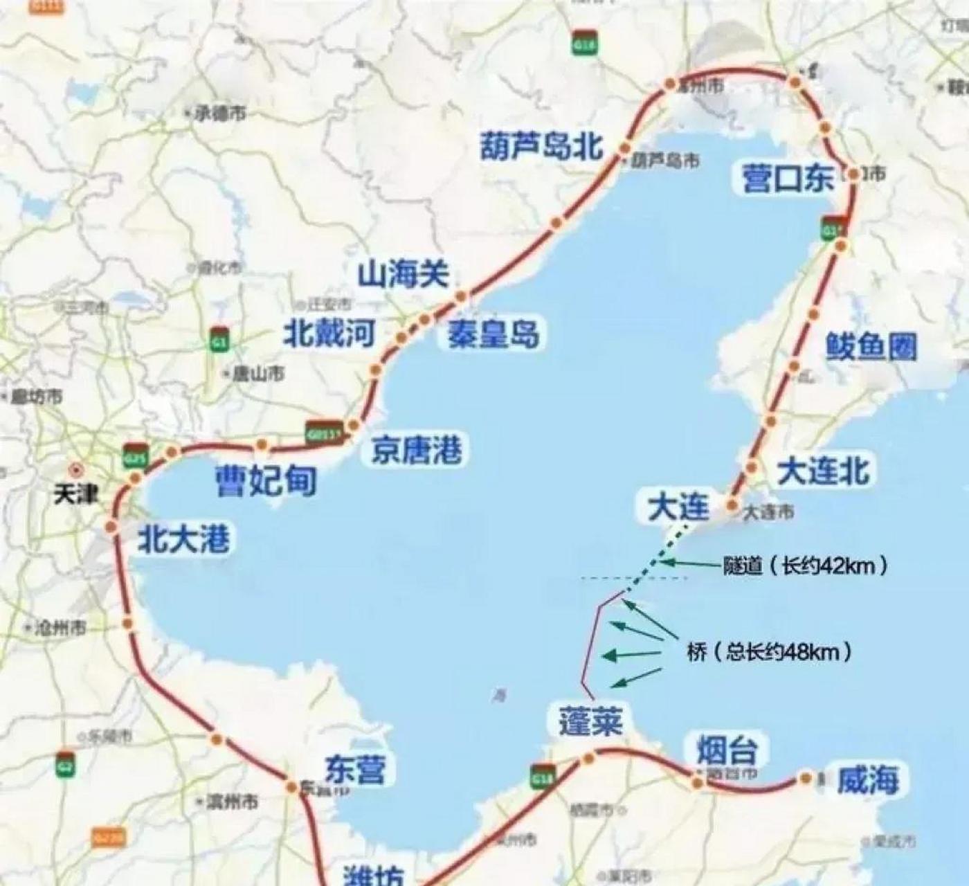 大连和烟台要建立海底隧道,大连到烟台40分钟直达.