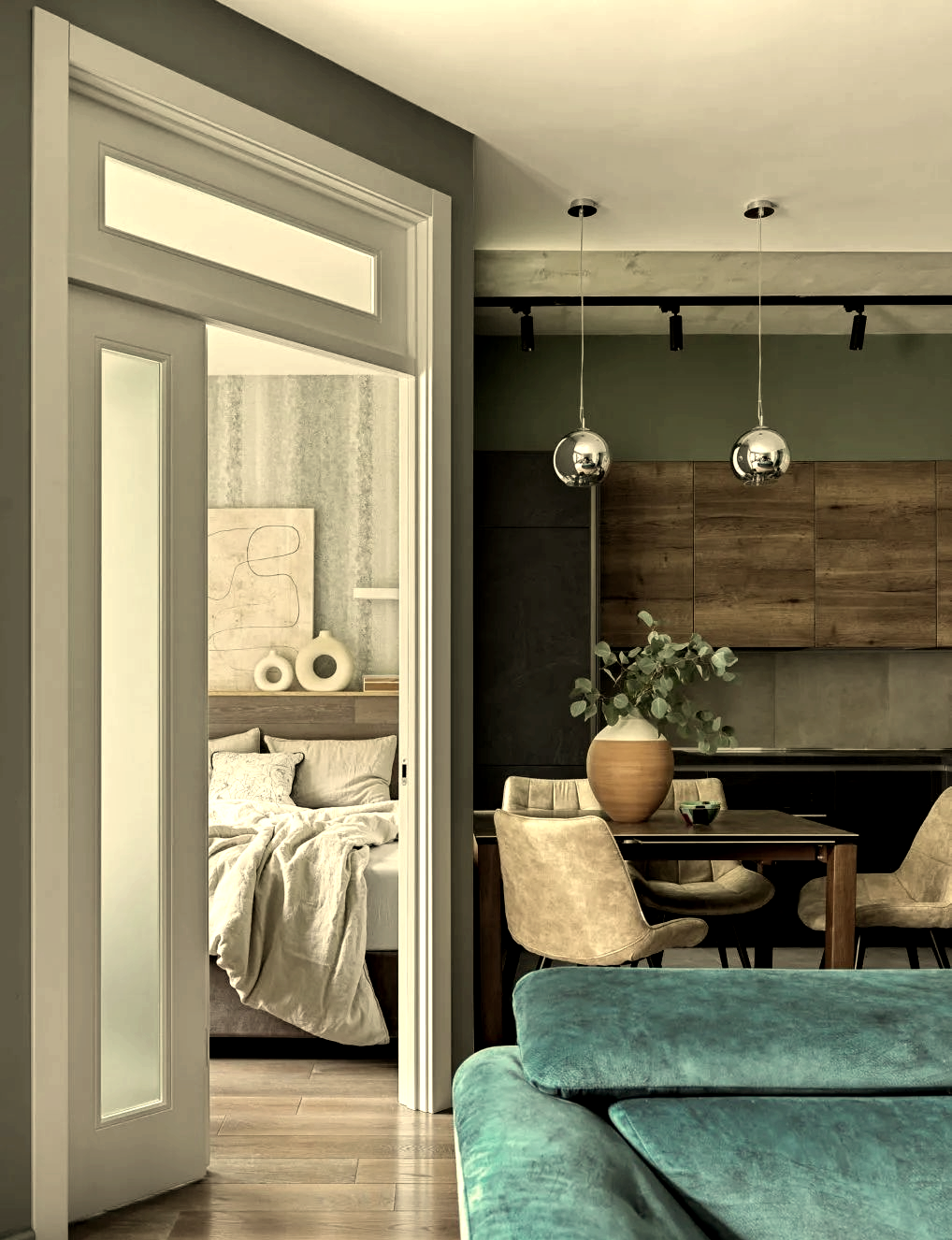 灰绿色家居配色,治愈系中的经典选择