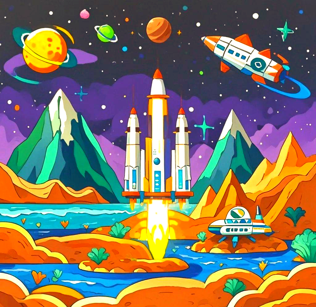 多主题科幻系列创想画,展现未来科技与生活场景