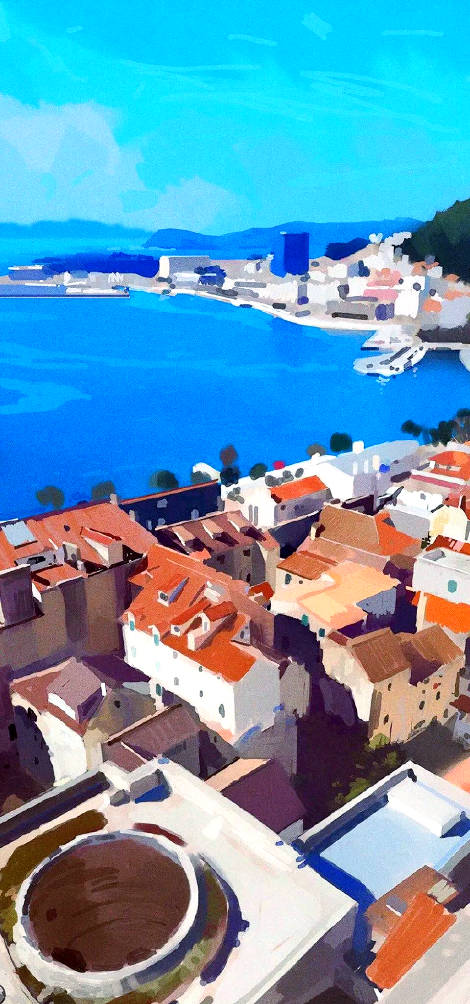 油画中的城市风景,如清风拂面,带来生活新体验