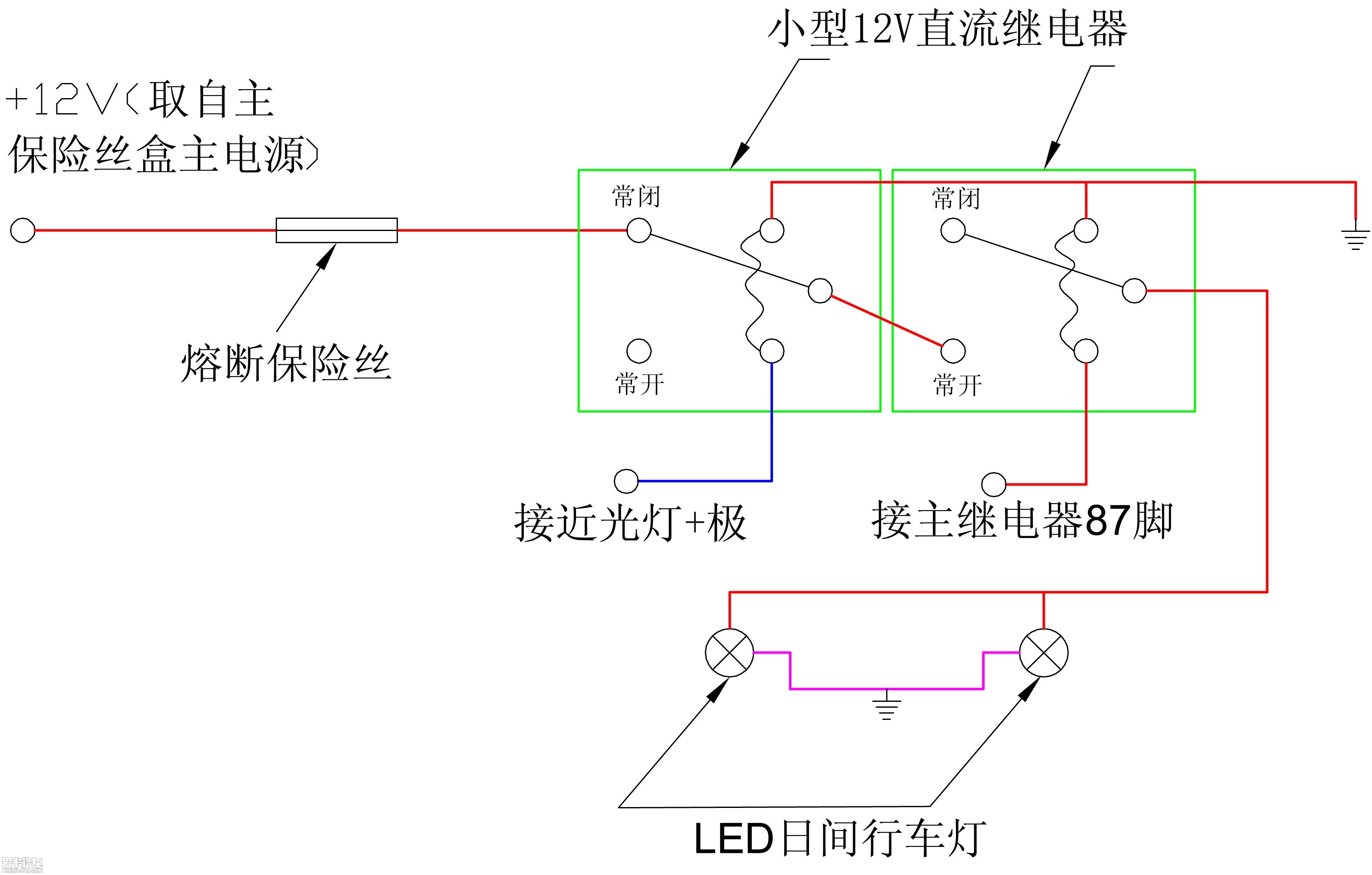 日行灯接线方法!