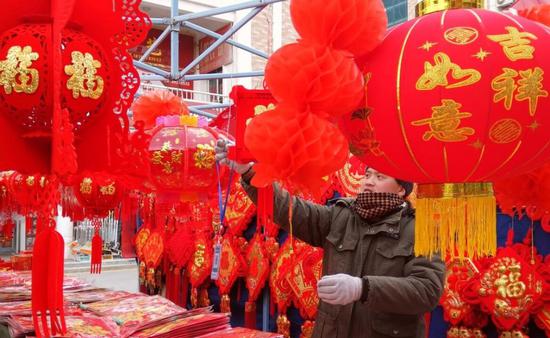 春节景象 街上图片