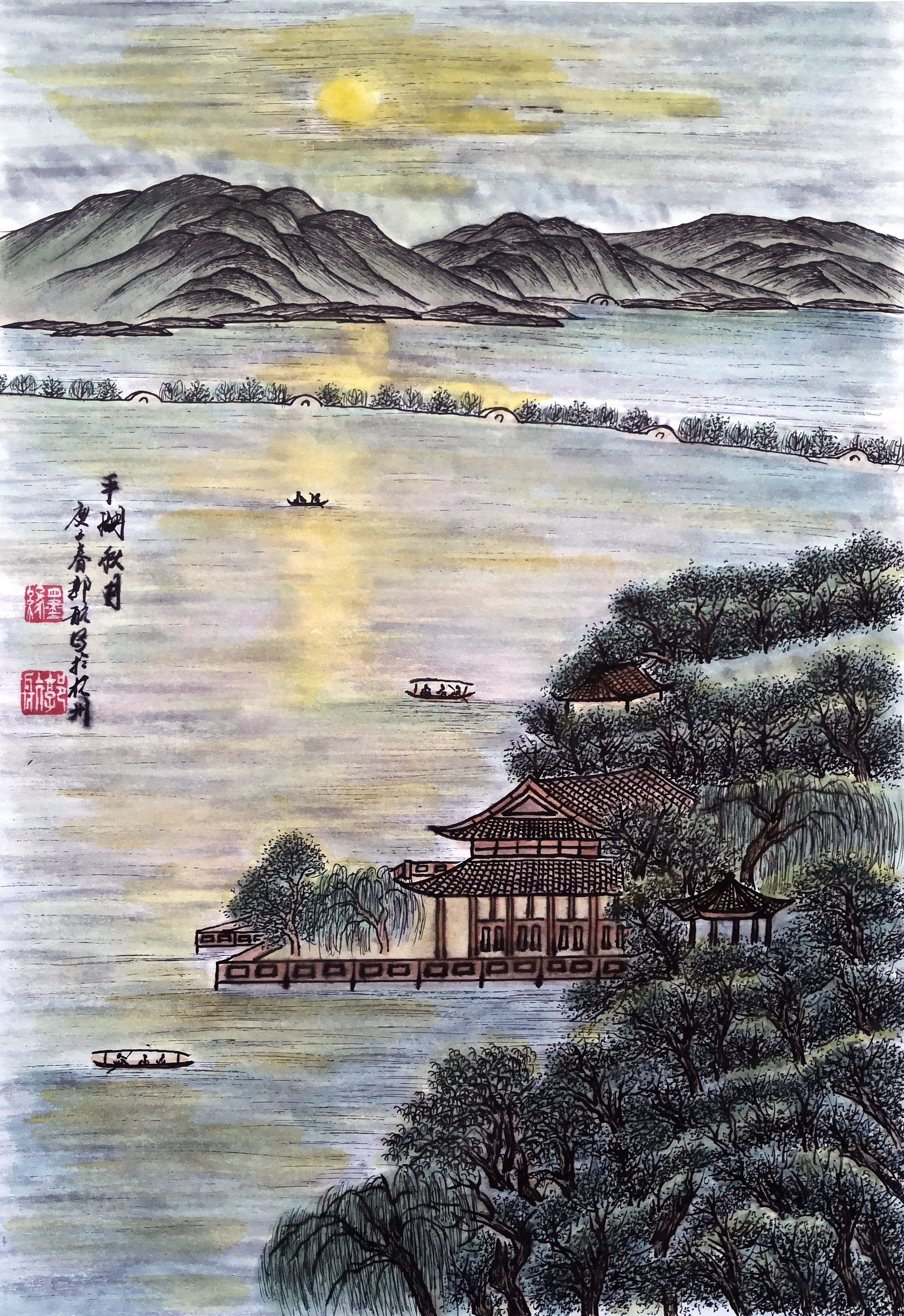 惠州西湖画图片