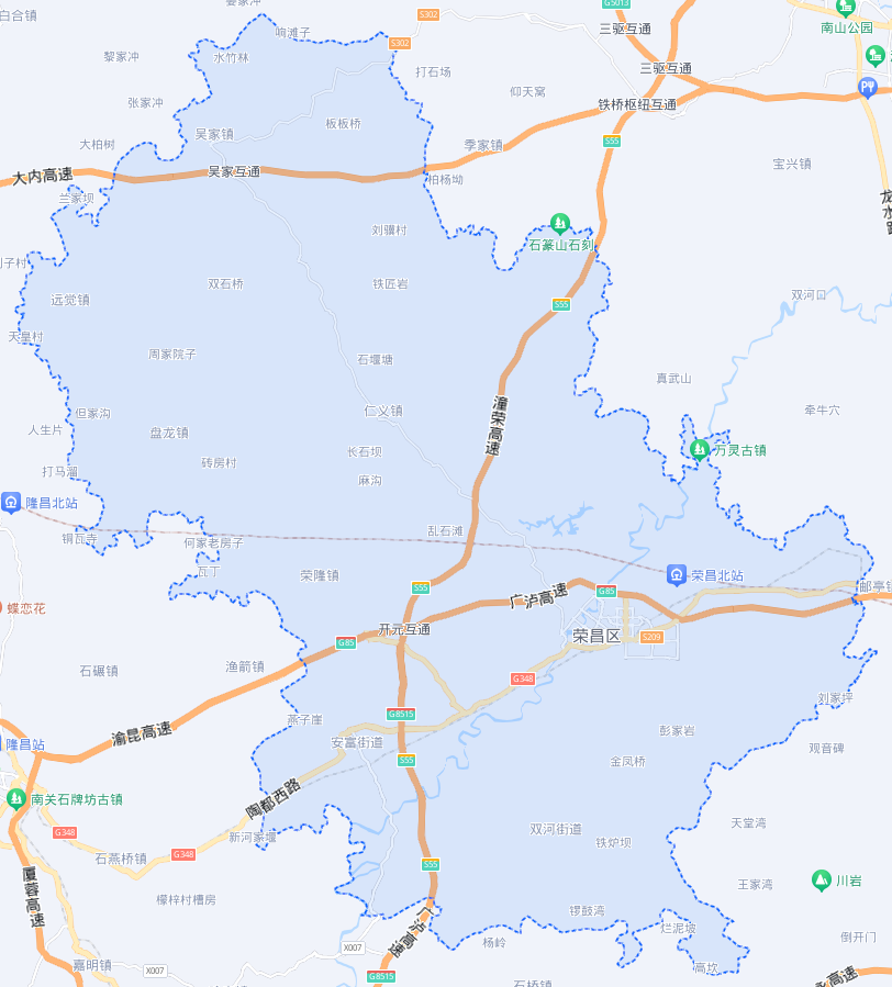 长江沿"县"203:荣昌区