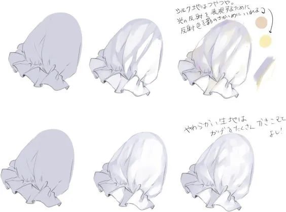 「绘画素材」不同服饰的褶皱画法参考,画不出褶皱的码