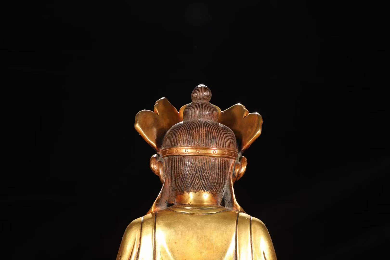 铸铜胎鎏金錾刻无量寿佛坐像-大明永乐年制「旧藏」高34cm宽21cm