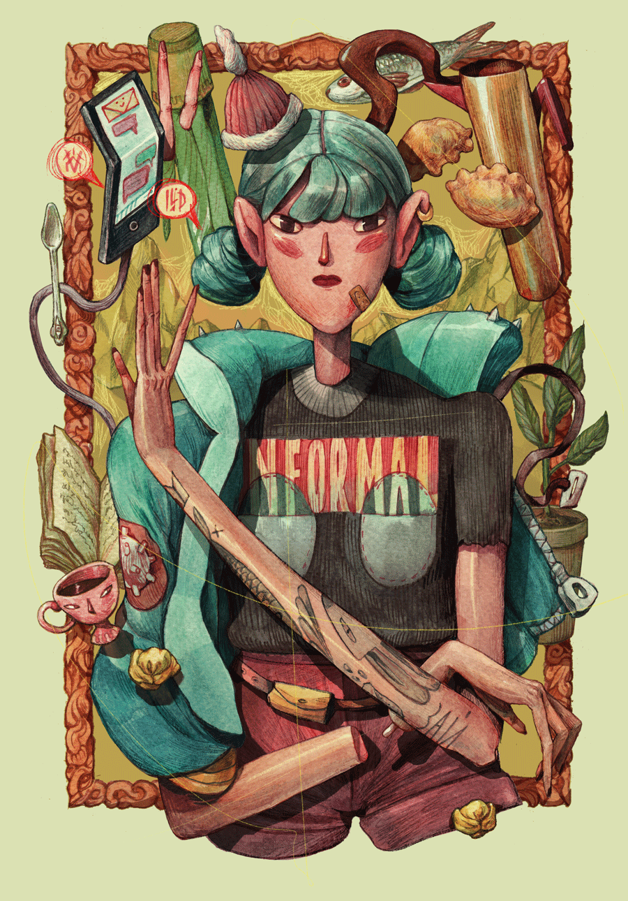 插画家 marija tiurina 生活工作在伦敦,创作领域是数字插画及水彩画
